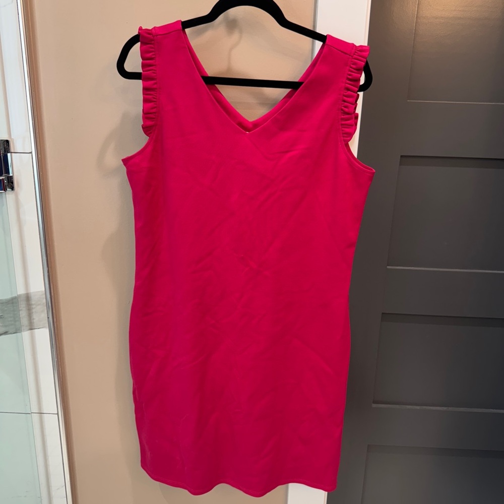 Jude Connally Pink Sheath Mini Dress V-Neck Sleeveless